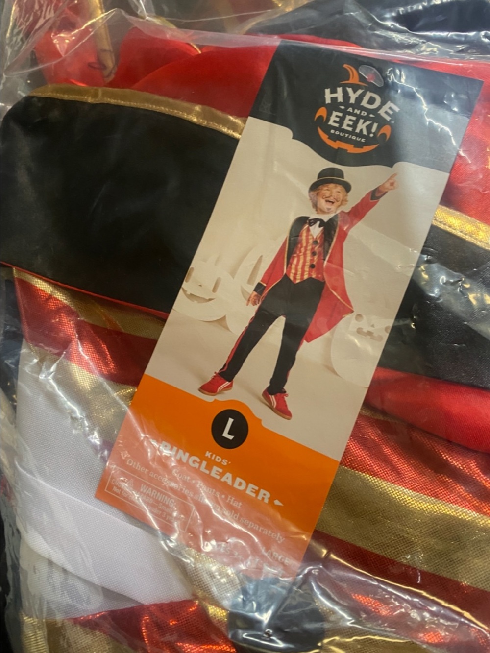 Hyde and Eek! Kids Red and Black Ringmaster Costume - Large